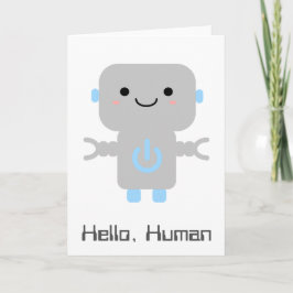 Niedlich Cartoon Robot | Hello Human Karte