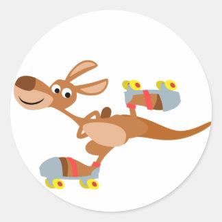 Niedlich Cartoon Skaten Kangaroo Aufkleber