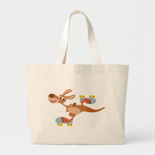 Niedlich Cartoon Skaten Kangaroo Bag Jumbo Stoffbeutel