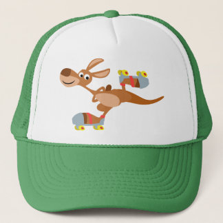 Niedlich Cartoon Skaten Kangaroo Hat Truckerkappe
