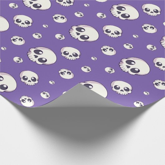 Niedlich Cartoon Skull Halloween Geschenkpapier (Ecke)