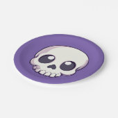 Niedlich Cartoon Skull Halloween Pappteller (Schrägansicht)