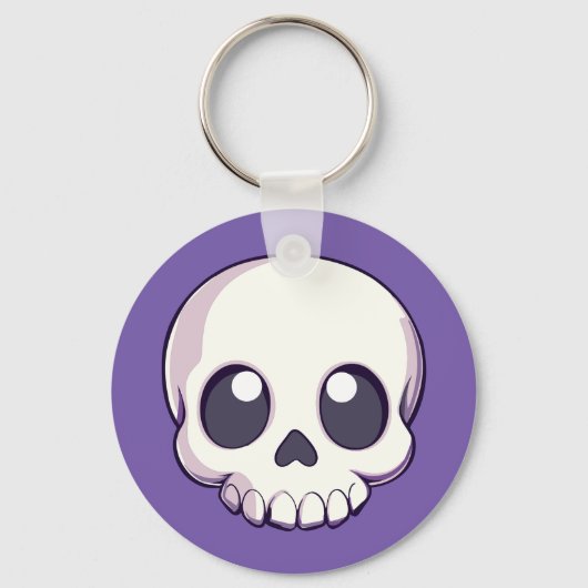 Niedlich Cartoon Skull Halloween Schlüsselanhänger (Vorderseite)