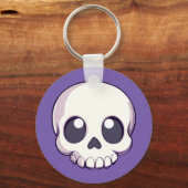 Niedlich Cartoon Skull Halloween Schlüsselanhänger (Vorderseite)
