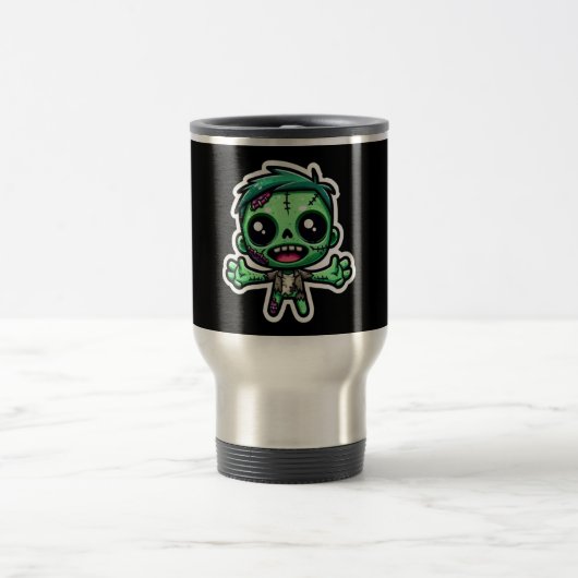 Niedlich, Cartoon Zombie Reisebecher (Mittel)