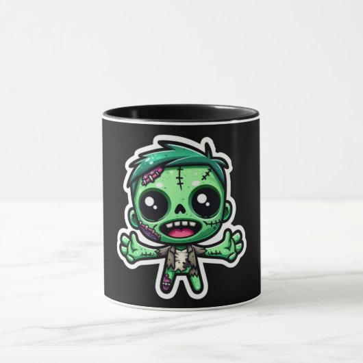 Niedlich, Cartoon Zombie Tasse (Zentrum)
