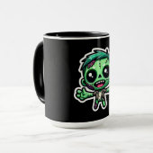 Niedlich, Cartoon Zombie Tasse (Vorderseite Links)