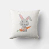 Niedlich Cartoony Fluffy Bunny Carrot Kissen (Rückseite)