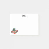 Niedlich Cat Alien & UFO Raumschiff, Individuelle  Post-it Klebezettel (Vorderseite)