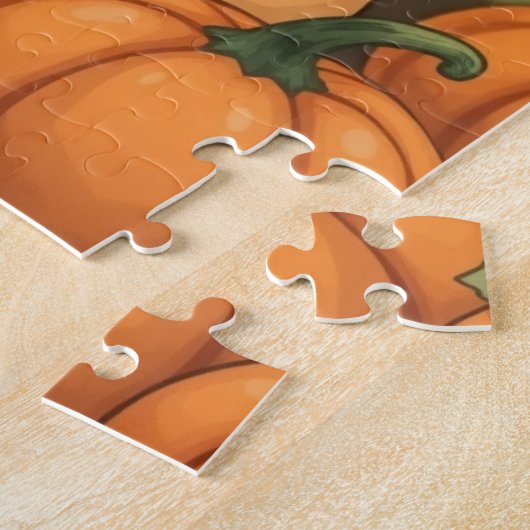 Niedlich Cat Autumn Pumpkin Puzzle (Seite)