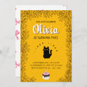Niedlich Cat Birthday Party Einladung (Vorne/Hinten)