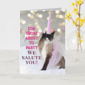 Niedlich Cat Birthday Salute Karte (Gelbe Blume)