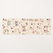 Niedlich Cat Cartoon Funny Pattern Party Yogamatte (Vorderseite (Horizontal))