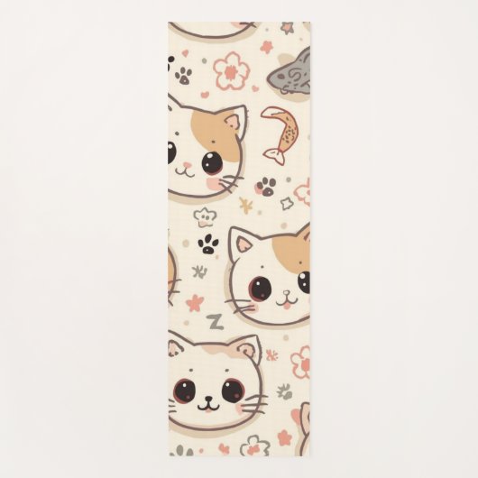 Niedlich Cat Cartoon Funny Pattern Party Yogamatte (Vorderseite)
