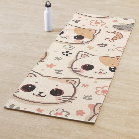 Niedlich Cat Cartoon Funny Pattern Party Yogamatte (Beispiel)