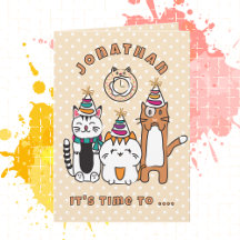 Niedlich Cat Cartoon Funny Sprichwort Geburtstagsp