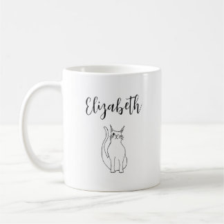 Niedlich Cat Cartoon Kitty Zeichnend Personalisier Kaffeetasse