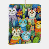 Niedlich Cat Cartoon Muster Keramikornament (Rechts)