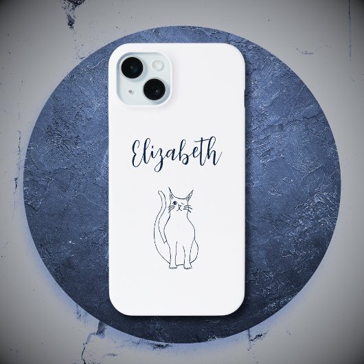Niedlich Cat Cartoon Winking Kitty Simple Case-Mate iPhone Hülle