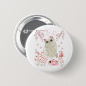Niedlich Cat Cherry Blossom Button (Vorne & Hinten)