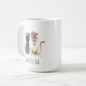 Niedlich Cat Christmas Kaffee Mugs Kaffeetasse (Vorderseite Links)