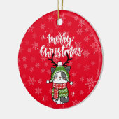 Niedlich Cat Christmas Kleinen Geschenke Galore Keramik Ornament (Links)