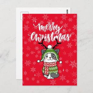 Niedlich Cat Christmas Kleinen Geschenke Galore Postkarte