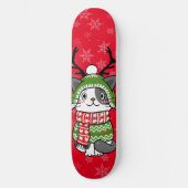 Niedlich Cat Christmas Kleinen Geschenke Galore Skateboard (Vorderseite)