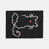 Niedlich Cat Christmas Light Cat Lover Mama Vater Fleecedecke (Vorderseite (Horizontal))