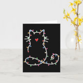 Niedlich Cat Christmas Light Cat Lover Mama Vater Karte (Gelbe Blume)