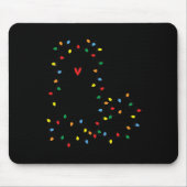 Niedlich Cat Christmas Light Graphic Cat Black Mam Mousepad (Vorne)
