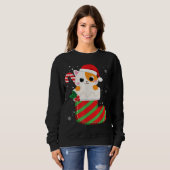 Niedlich Cat Christmas Sock Candy Cane Xmas Kitten Sweatshirt (Vorne ganz)