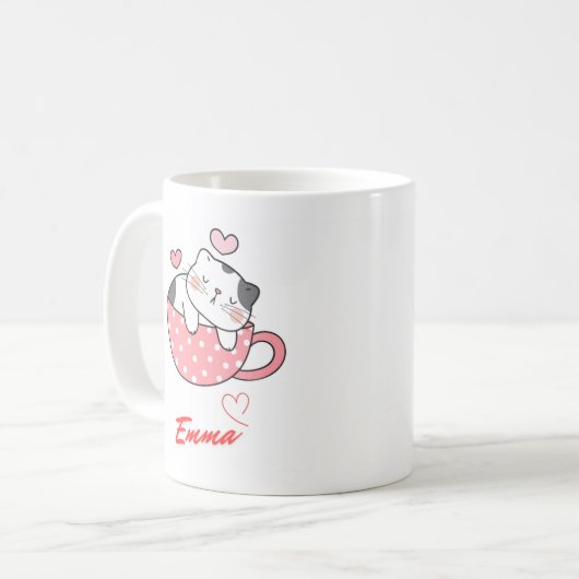 Niedlich Cat Coffee Tasse (Vorderseite Links)