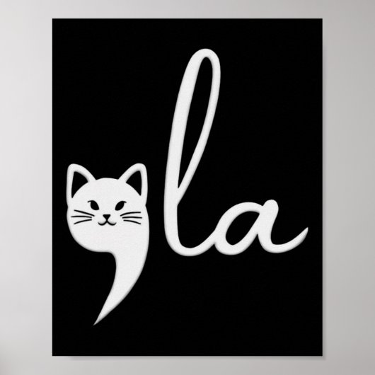 Niedlich Cat Comma-la Kamala Harris Präsident 2024 Poster (Vorne)