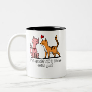 Niedlich Cat Couple Funny Kittens Valentinstag Zweifarbige Tasse