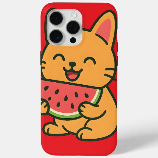 Niedlich Cat Eating Watermelon - Kawaii i iPhone 1 Case-Mate iPhone Hülle (Rückseite)