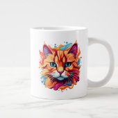 Niedlich Cat Face Digital Art Design-86002 Jumbo-Tasse (Rechts)