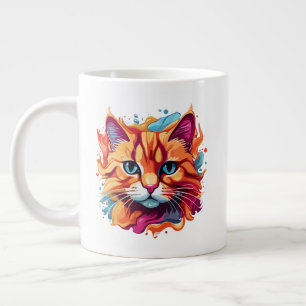Niedlich Cat Face Digital Art Design-86002 Jumbo-Tasse