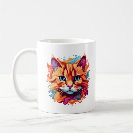 Niedlich Cat Face Digital Art Design-86002 Kaffeetasse (Links)