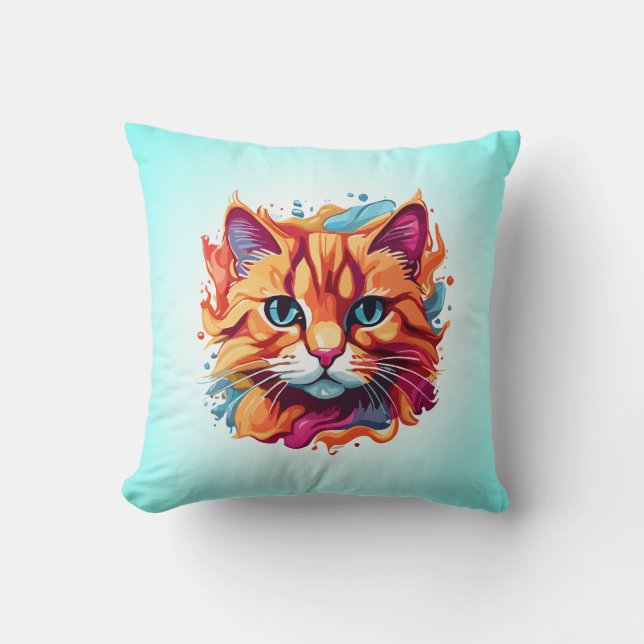 Niedlich Cat Face Digital Art Design-86002 Kissen (Vorderseite)