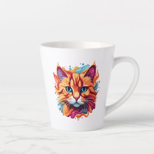 Niedlich Cat Face Digital Art Design-86002 Milchtasse (Rechts)