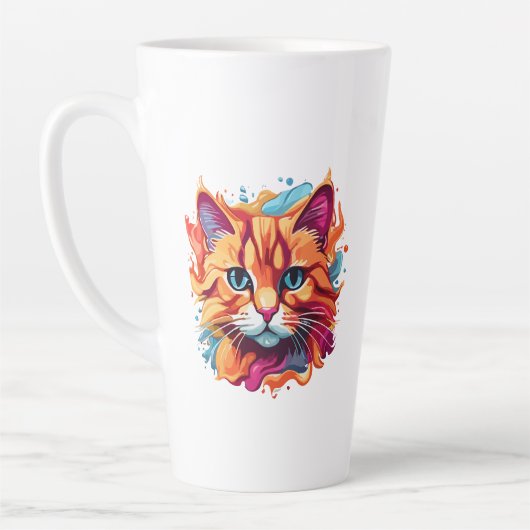 Niedlich Cat Face Digital Art Design-86002 Milchtasse (Links)