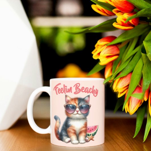Niedlich Cat Feelin Beachy Kaffeetasse