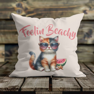 Niedlich Cat Feelin Beachy Kissen