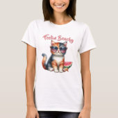 Niedlich Cat Feelin Beachy T-Shirt (Vorderseite)