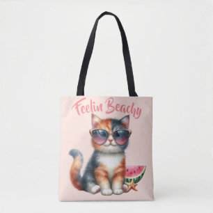 Niedlich Cat Feelin Beachy Tasche