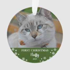 Niedlich Cat first Christmas Snowflakes Foto Ornam Ornament