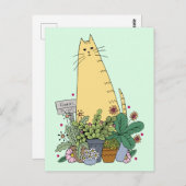 Niedlich Cat Florist Postcard Postkarte (Vorne/Hinten)