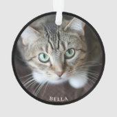 Niedlich Cat Foto Black Ornament (Rückseite)