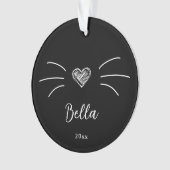 Niedlich Cat Foto Black Ornament (Vorderseite)